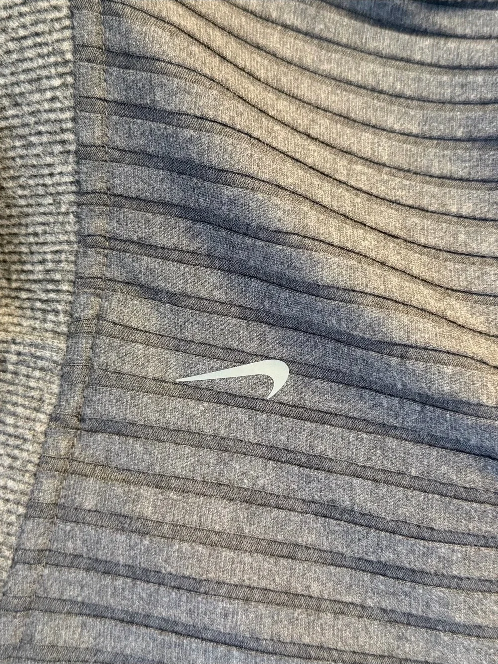 Nike Women's Gray Ribbed V-Neck Sweater